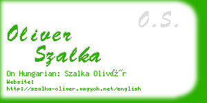 oliver szalka business card